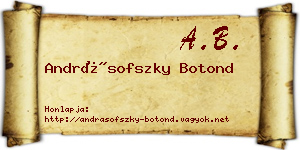 Andrásofszky Botond névjegykártya